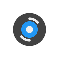 Lens icon in flat style about camera, use for website mobile app presentation