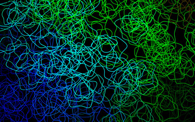 Dark Blue, Green vector background with abstract shapes.