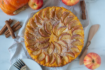 sweet home made pumpkin apple pie