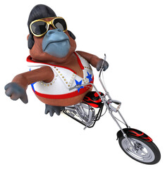 Fun 3D cartoon illustration of a Orang Outan rocker © Julien Tromeur
