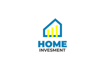 Flat home invesment logo design vector illustration idea