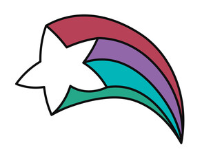 Shooting or falling star, sticker or emoticon