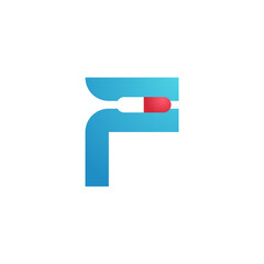 Capsule, pill and drug with letter f logo