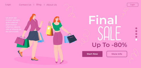 Final sale, up to eighty percent, website page