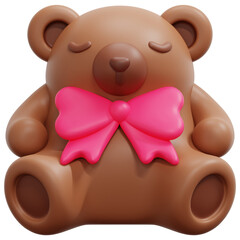 teddy bear 3d render icon illustration