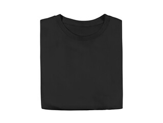Isolated fold black blank fold T-shirt product for design concept mock up.