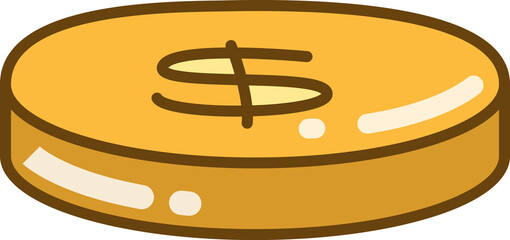 dollar coin doodle illustration