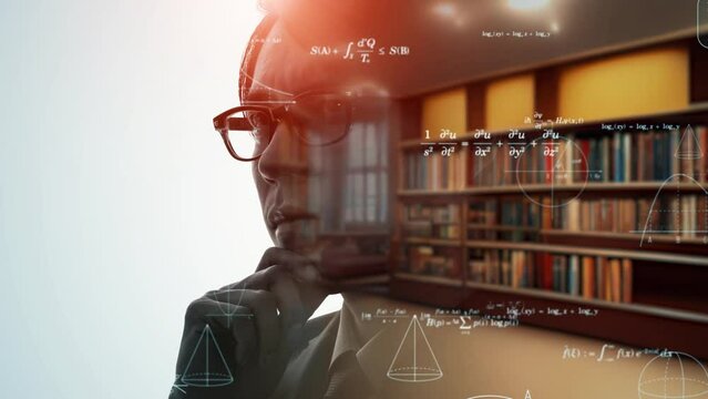 科学者の横顔と知識のイメージ