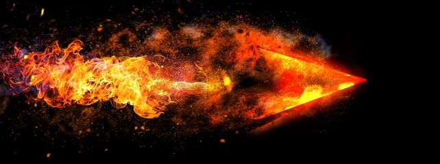 Abstract fire arrow and black background © k_yu