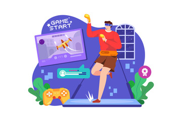 Virtual Reality Illustration concept on white background