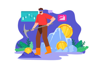 Virtual Reality Illustration concept on white background