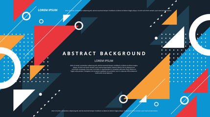 Abstract flat geometric shapes background