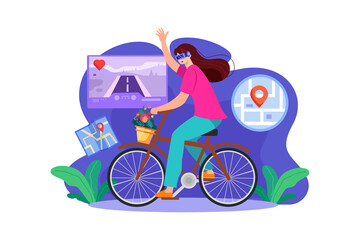 Virtual Reality Illustration concept on white background