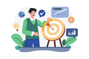 Strategic Planning Illustration concept on white background