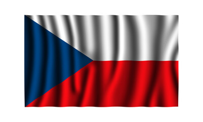 Czech Republic flag in beautiful waving 3d illustration