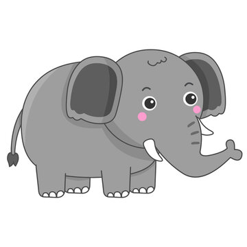 elephant cute character hand drawn
