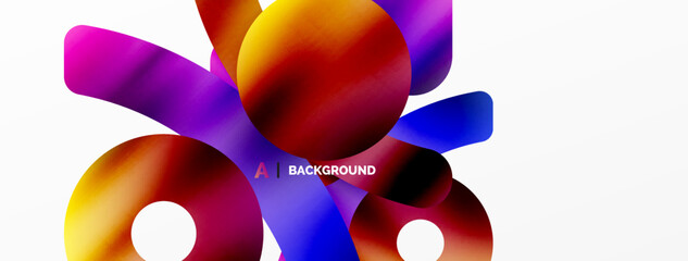 Metallic shiny geometric surfaces, round shapes and circles. Digital web futuristic template for wallpaper, banner, background, card, book Illustration, landing page