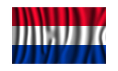 Netherland flag in beautiful waving 3d illustration