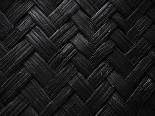 Wicker texture Handicraft pattern Black background 