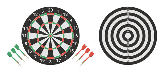 Dart board arrow indoor game front and back side
