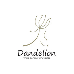 Fototapeta premium dandelion flower logo with template vector illustration