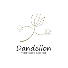 Obraz premium dandelion flower logo with template vector illustration