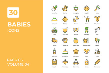 Fototapeta na wymiar Babies icons collection. Set vector line with elements for mobile concepts and web apps. Collection modern icons.