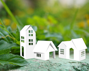 Eco friendly building architecture concept stock image