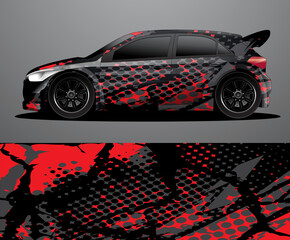 Rally car decal graphic wrap vector, abstract background