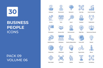 Business People icons collection. Set vector line with elements for mobile concepts and web apps. Collection modern icons.