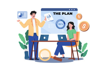 Strategic Planning Illustration concept on white background