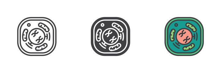 Petri dish with bacteria icon