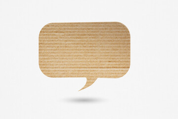 speech bubbles brown cardboard paper cut, on grunge grey background including clipping path. For...