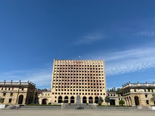 Palace of Soviets after shooting at war in Sukhum (ex USSR)