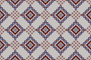 Ikat ethnic seamless pattern decoration design. Aztec fabric carpet boho mandalas textile home decor wallpaper. Tribal native motif Hungarian polish Moravian folk American traditional embroidery 