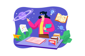 Virtual Reality Illustration concept on white background