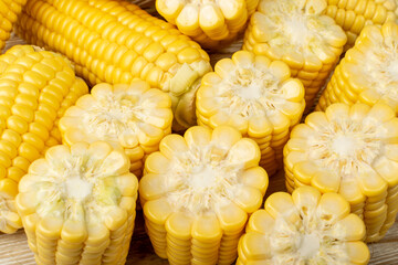 Sweet Corn Ears Closeup