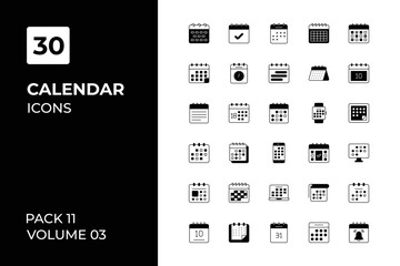 Calendar icons collection. Set vector line with elements for mobile concepts and web apps. Collection modern icons.