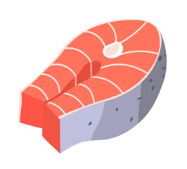 Salmon fillet, fish steak, meat for preparing