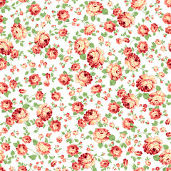 Seamless pattern with a beautiful bouquet of roses,