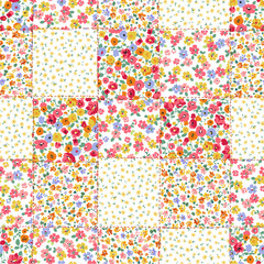 A simple patchwork of cute floral patterns,