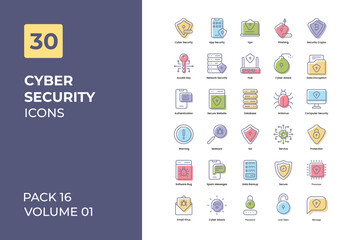 Cyber security icons collection. Set contains such Icons as access, computer, crime, cyber, datum, and more