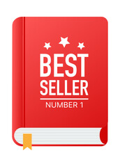 Best seller book, flat design thin line banner, usage for e-mail newsletter, web banners. Vector stock illustration.