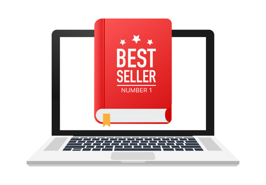 Best seller book, flat design thin line banner, usage for e-mail newsletter, web banners. Vector stock illustration. - Powered by Adobe