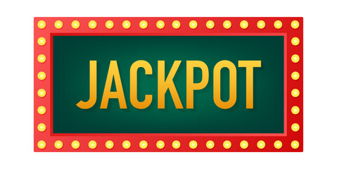 Shining retro sign Jackpot banner. Vintage style banner. Vector stock illustration.