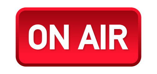 Broadcast studio on air light. On-air sign radio and television. Vector stock illustration.