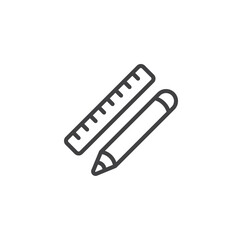 Ruler and pencil line icon