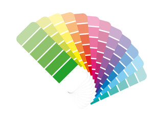Color palette guide on grey background. Vector stock illustration.