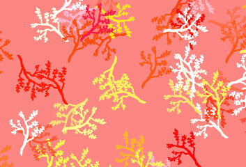 Light Red, Yellow vector abstract background with sakura.