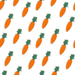 Vector fabric seamless pattern with carrots. Seamless pattern in flat style